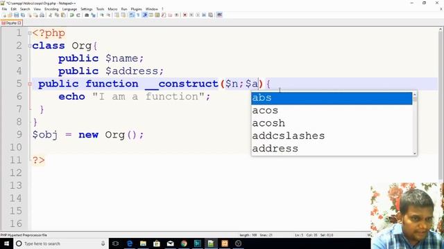 Oop in PHP Constructor and destructor смотреть онлайн