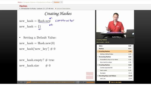 Ruby: Hashes смотреть онлайн