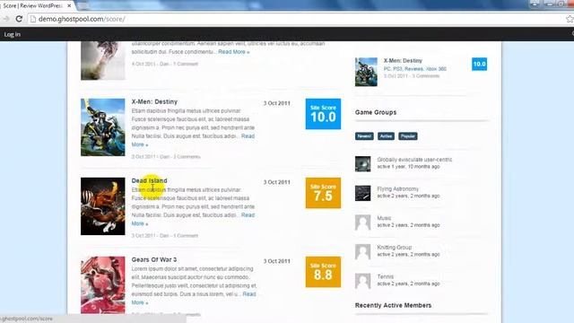 Score Review WordPress & BuddyPress Theme Preview смотреть онлайн