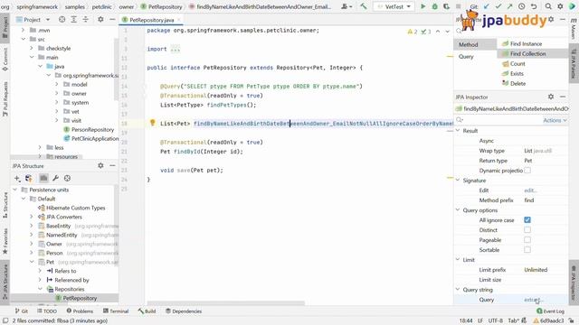 How to extract query from Spring Data JPA Repository method | JPA Buddy смотреть онлайн