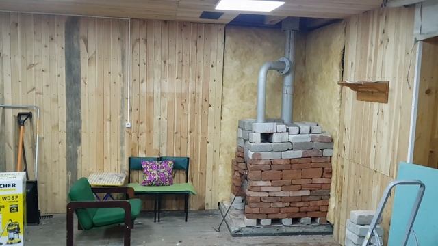 Апгрейд печки. Кирпич вместе с буржуйкой. Утепление стен рядом с печкой