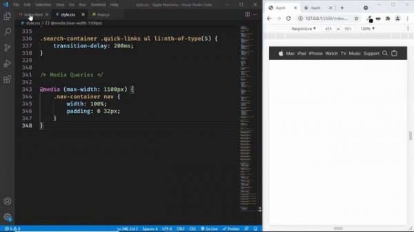 Responsive Apple Website Nav Menu Animation | HTML, CSS & JS Tutorial