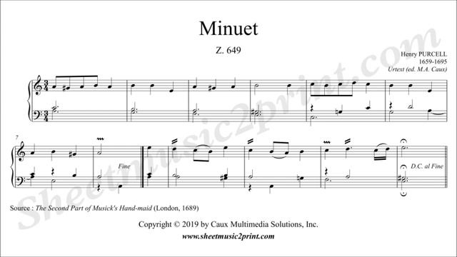 Purcell : Minuet in A minor, Z. 649 смотреть онлайн