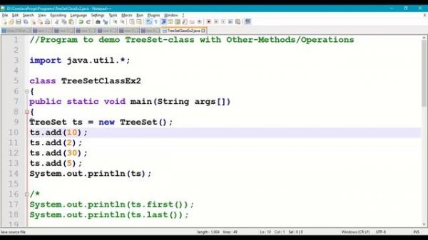 218. TreeSet class with Other Methods Operations || Java Collection Framework || Collection || Set