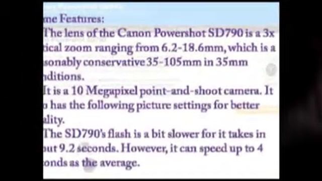 Canon Powershot SD790 смотреть онлайн