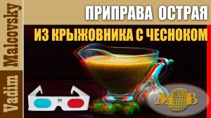 3D stereo red-cyan Острая приправа из крыжовника с чесноком или  приправа к мясу. Мальковский Вадим