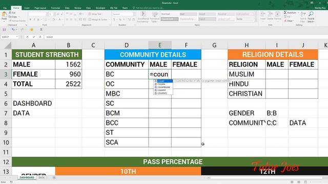 Create Your Own Dashboard For School In Microsoft Excel Tamil Part-1 смотреть онлайн