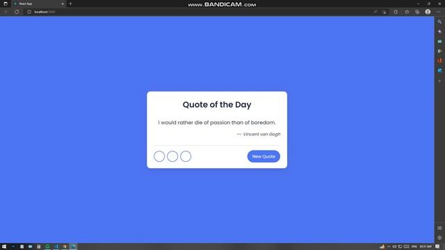 FIRST REACT JS PROJECT I MADE || QUOTE GENERATOR смотреть онлайн
