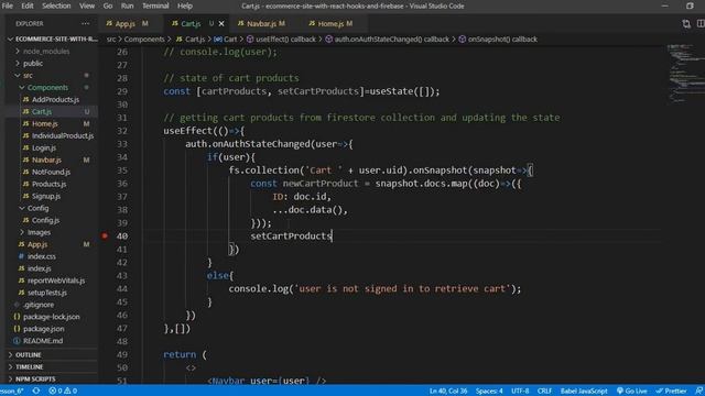 Ecommerce App With React Hooks & Firebase #7 Retrieve And Display Cart Products смотреть онлайн