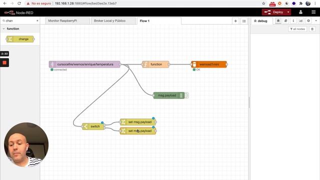Ejercicio12 Curso Node-RED (3/5) Guardar datos temperatura DS18B20 en MySQL y mostrar en dashboard смотреть онлайн