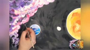 Как нарисовать космос гуашью