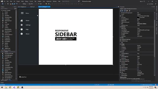 How to Create a Modern Sliding Sidebar | C# Winform смотреть онлайн