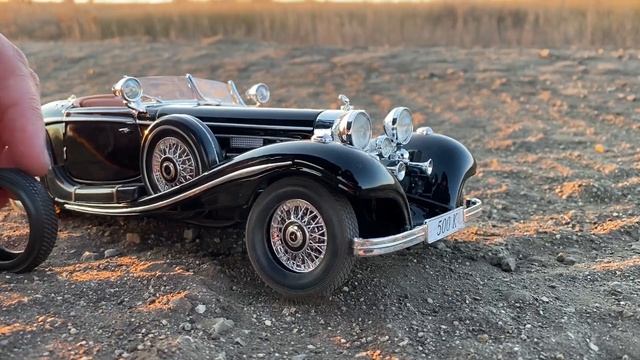 Old rare Mercedes-Benz 500K trip out of town. Review miniature diecast model in scale 1/18 Maisto смотреть онлайн