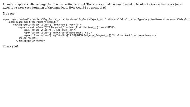 Salesforce: Force Linebreak in Pageblock Table смотреть онлайн