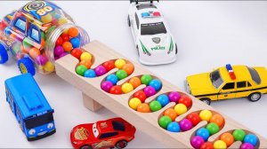 Гонка шариков волновой склон и Ретро-грузовик Makita, Экскаватор, Мусоровоз, Самосвал, Скорая помощь