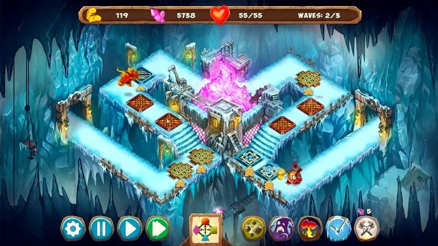 Gnumz: Masters Of Defense Halls Of Ice Level 2-5 Hard 3 Stars