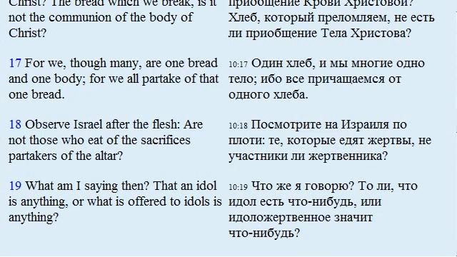 . Аудирование Английский язык по Библии. NKJV. 1 Corinthians (chapter 10 ) 1-е Коринфянам глава 10 смотреть онлайн