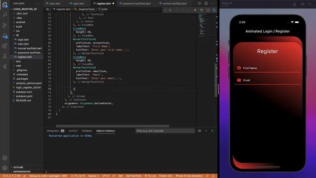 Animated Login and Register flip card - Flutter UI - Speed Code - Part 3 смотреть онлайн