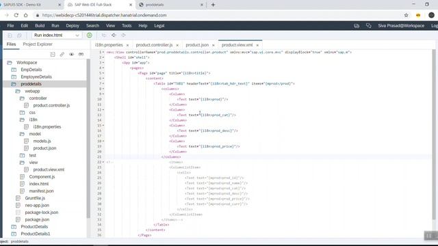 UI5 Table with JSON Data Model- 2 смотреть онлайн