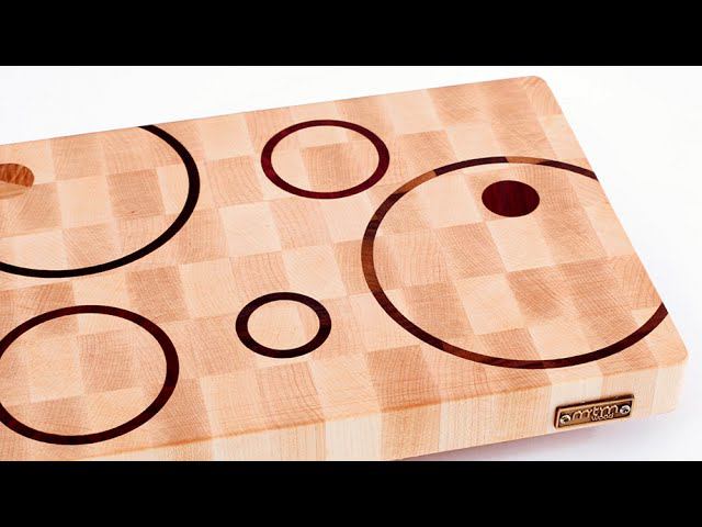 End grain cutting boards with colored rings смотреть онлайн