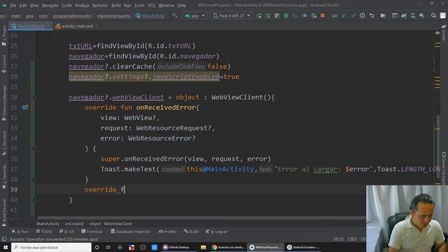 ? Detectar error al cargar WebView en Android Studio [27] смотреть онлайн