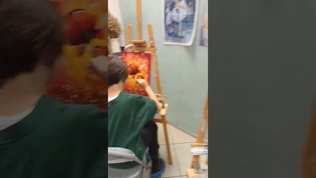 Пишем акрилом на холсте в студии рисования Три Цвета, Борисоглебск. занятия для детей и взрослых!) смотреть онлайн