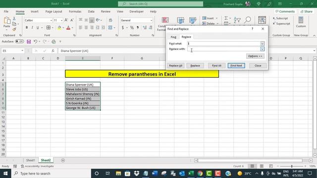 Remove parentheses (brackets) in Excel смотреть онлайн