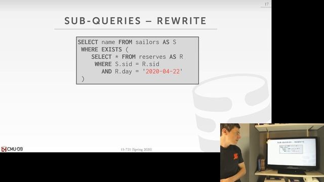 24 - Server-Side Logic Execution (CMU Databases / Spring 2020) смотреть онлайн