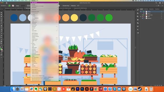 Как создать палитру в иллюстраторе. Swatches. Adobe illustrator. смотреть онлайн