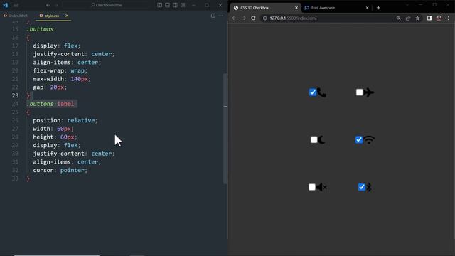 CSS 3D Glowing Checkbox Buttons смотреть онлайн