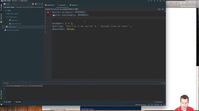 SASS intro | S01E12 | color + font variables смотреть онлайн