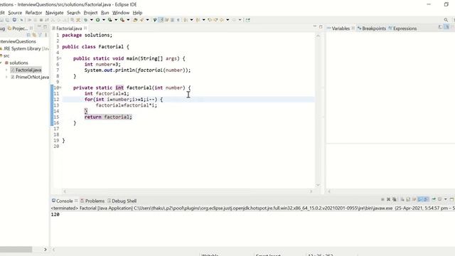 Calculate Factorial of a Number in Java смотреть онлайн