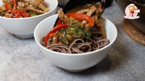 СОБА со СВИНИНОЙ и ОВОЩАМИ – вкусный рецепт лапши по мотивам японской кухни