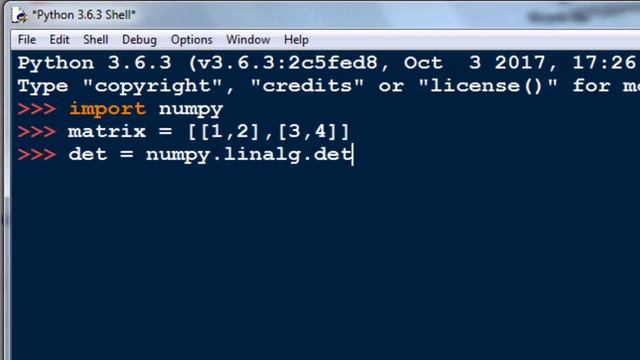 How to get the matrix determinant using Numpy смотреть онлайн