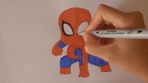 Как нарисовать МАЛЕНЬКОГО ЧЕЛОВЕКА ПАУКА, Рисуем Просто/887/How to draw a LITTLE SPIDER MAN