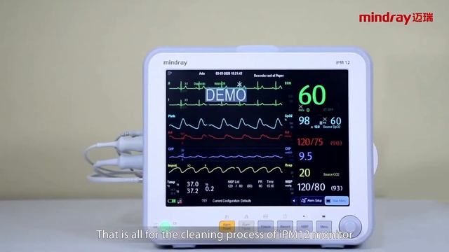 MINDRAY IPM Monitor Cleaning And Disinfection