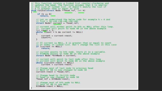 Rotate a Linked List | GeeksforGeeks смотреть онлайн