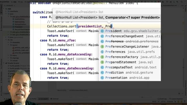 RecyclerView Android 09 Sort a list with Collections comparator and notifyDataSetChanged смотреть онлайн