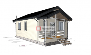 Проект каркасного дома 6 на 9 м Практик