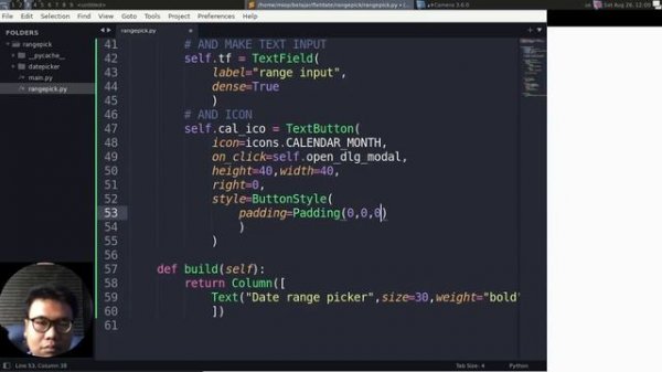 Flet Tutorial - Date Range Picker Input