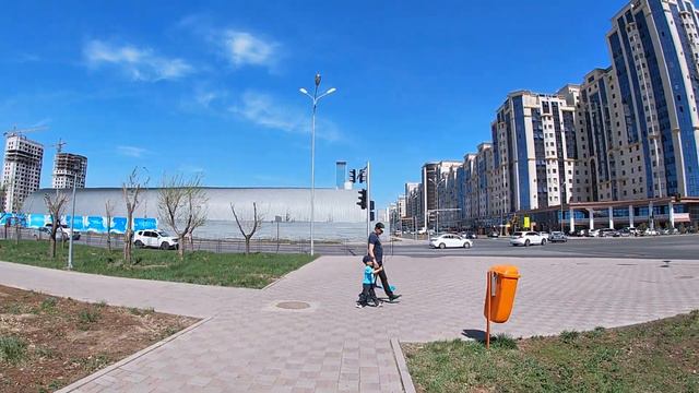 Walking from EXPO to Abu Dhabi Plaza Astana | Пешая прогулка от ЭКСПО до Абу Даби плаза Астана смотреть онлайн