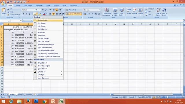 Sin and Cos wave in MS EXCEL 2007 смотреть онлайн