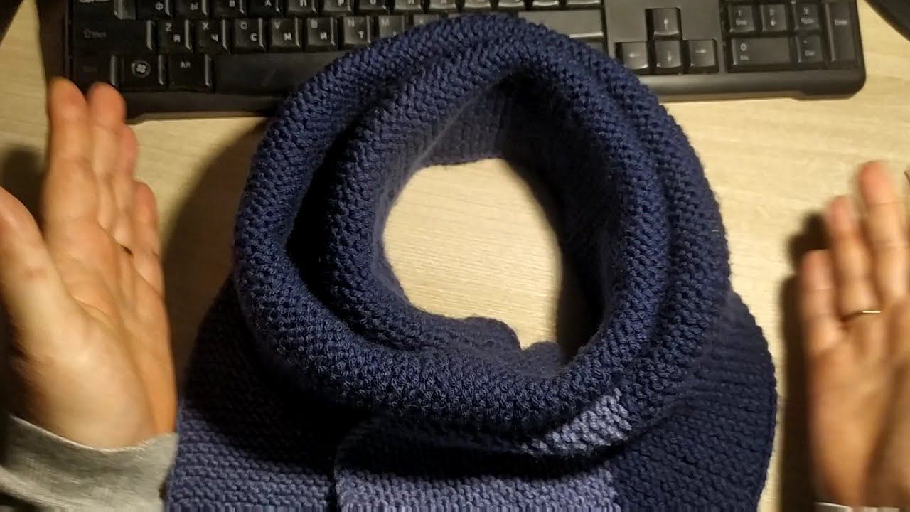 Необычный шарф спицами. Мастер-класс. смотреть онлайн