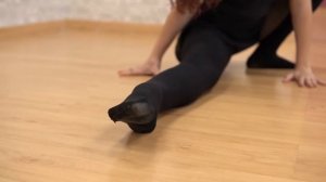 Stretching in Tights (Pantyhose) before dance class