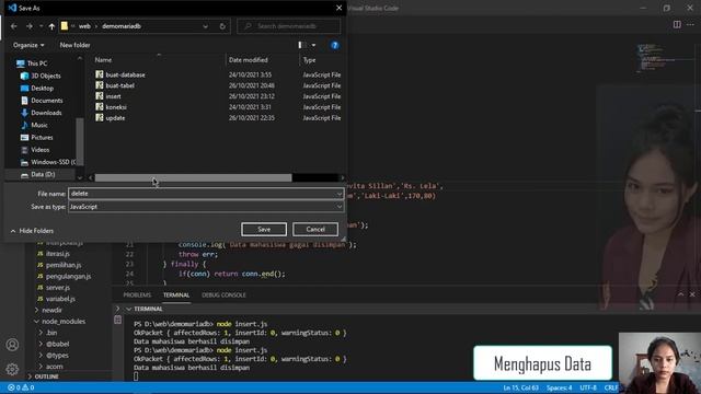 #43.Menghapus Data pada MariaDB dengan Node.js смотреть онлайн