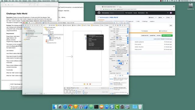 iOS Hello World App - Xcode - Git and GitHub Using the Command Line смотреть онлайн