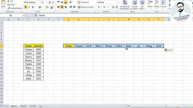 Convert Rows to Columns and Columns to Rows in Excel: MS Excel Tutorial Bangla . Nasir Academy. смотреть онлайн
