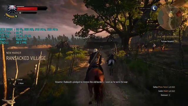 The Witcher 3 - i7 4720HQ - Gtx 950m (Fps test) смотреть онлайн