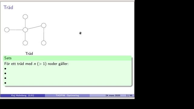Optimering för ingenjörer, våren 2020, fö 6-1, intro graf смотреть онлайн