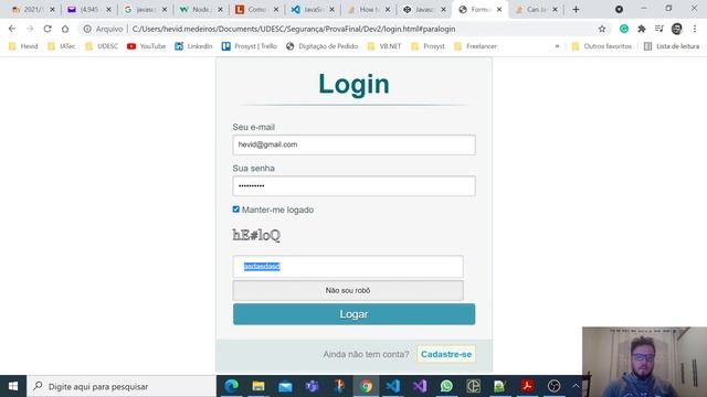 Tela de login com validação de Captcha смотреть онлайн